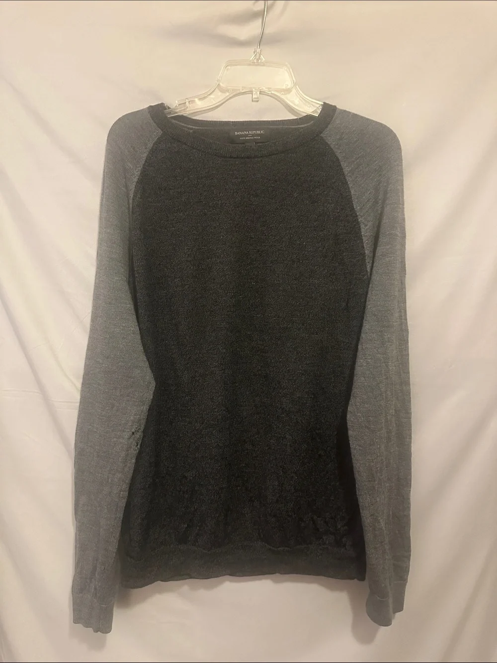 Banana Republic Charcoal Body with Light Gray Raglan Sweatshirt